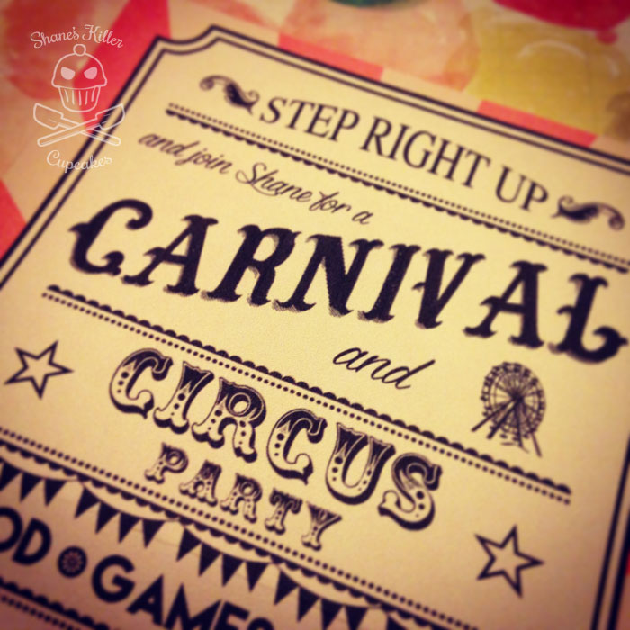 Circus/Carnival party invitation